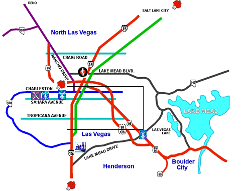 schematic Imap of Las Vegas area